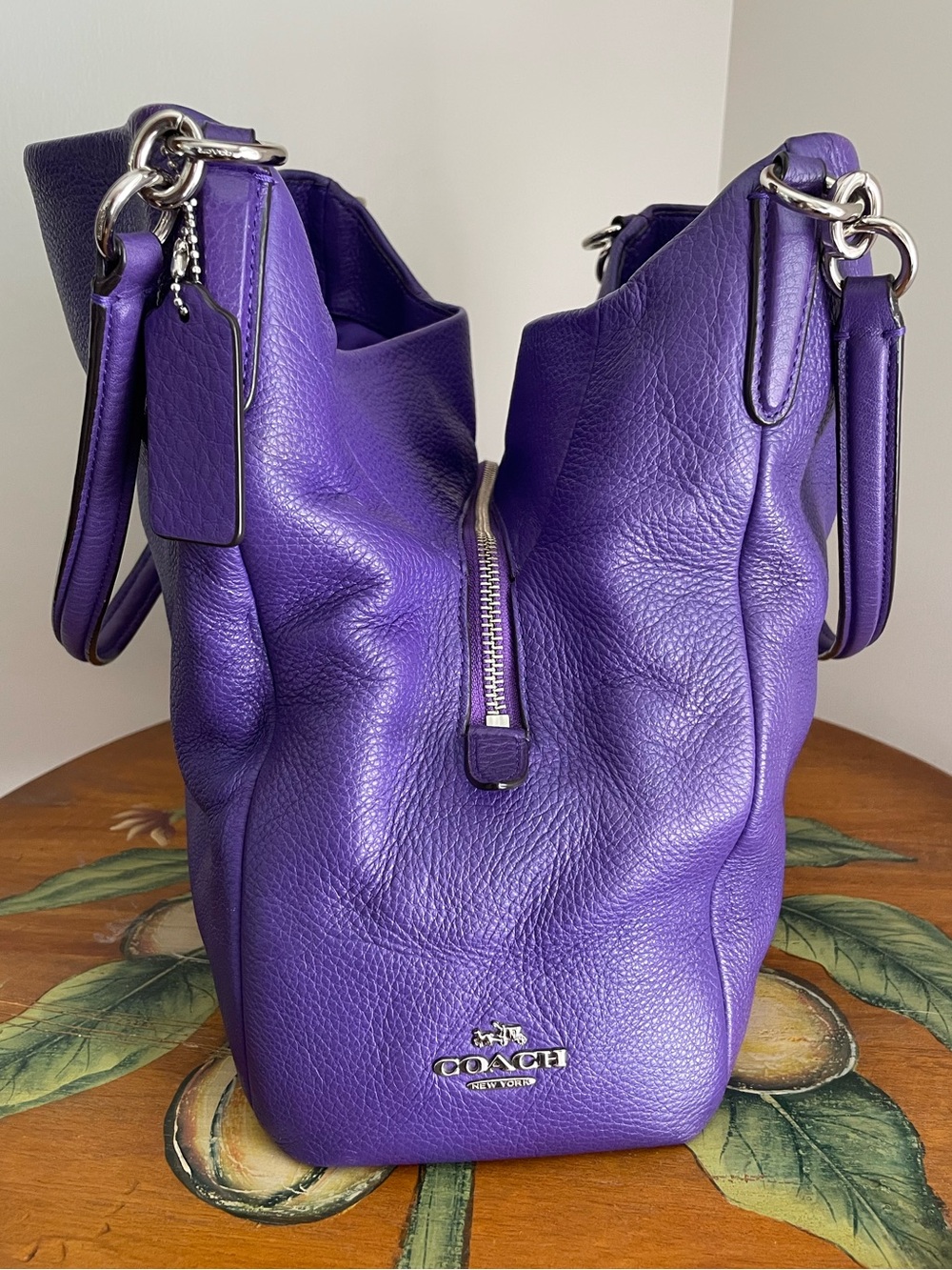 Coach Madison Phoebe Violet Purple Leather Shoulder Bag - Picture 5 of 16